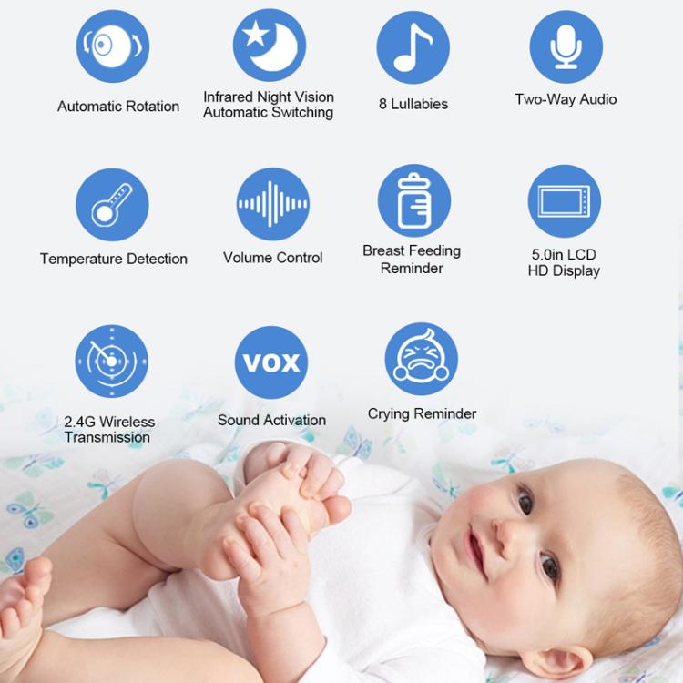 5 inch 1080P HD Baby Watcher Baby Monitor Camera, US Plug, EU Plug, UK Plug, AU Plug 5 inch 1080P HD Baby Watcher Baby Monitor Camera, US Plug, EU Plug, UK Plug, AU Plug